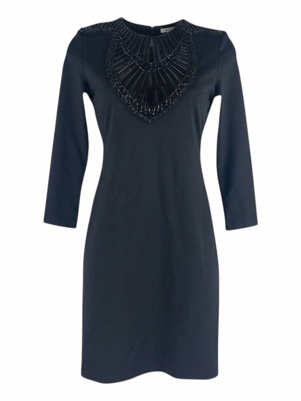 Armani Exchange 3/4 Sleeve Embellished Fitted Mini Dress Black Size XS